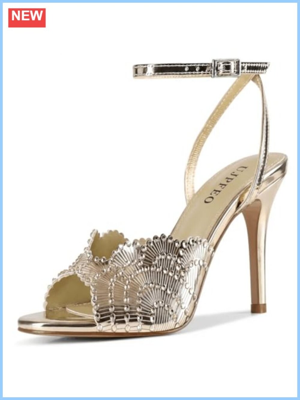 Women's Rhinestone High Heel Sandals Sparkly Stiletto Ankle Strap Open Toe